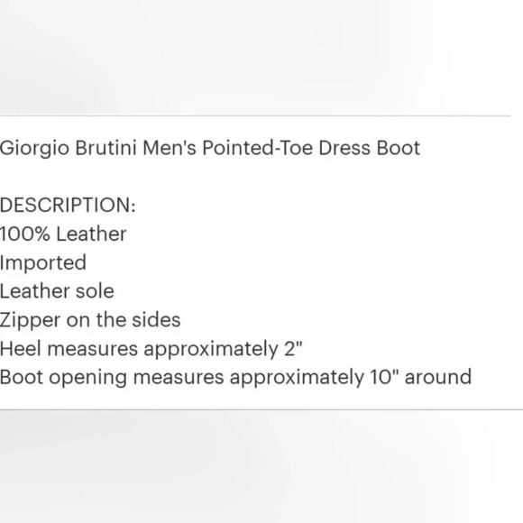 Giorgio Brutini Men\'s Pointed-Toe Dress Boot Size 7